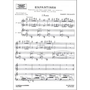 Enfantines : Transcription Pour Piano 4 Mains